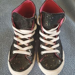 Girls Sparkly Converse High Tops